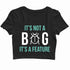 Coding Nerd Engineering CODE IS CLEAN MIND IS DIRTY Custom Printed Graphic Design Crop Top T-Shirt for Women